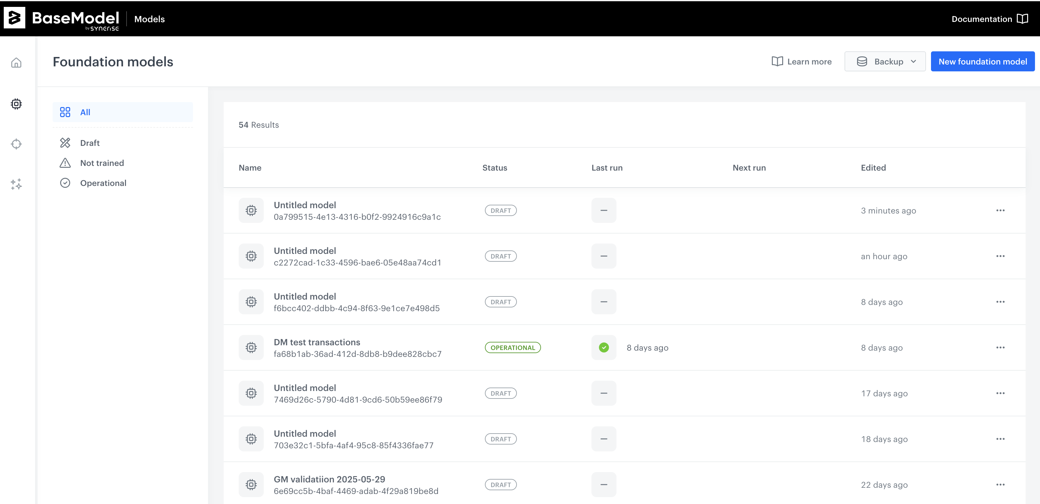 Foundation Models interface